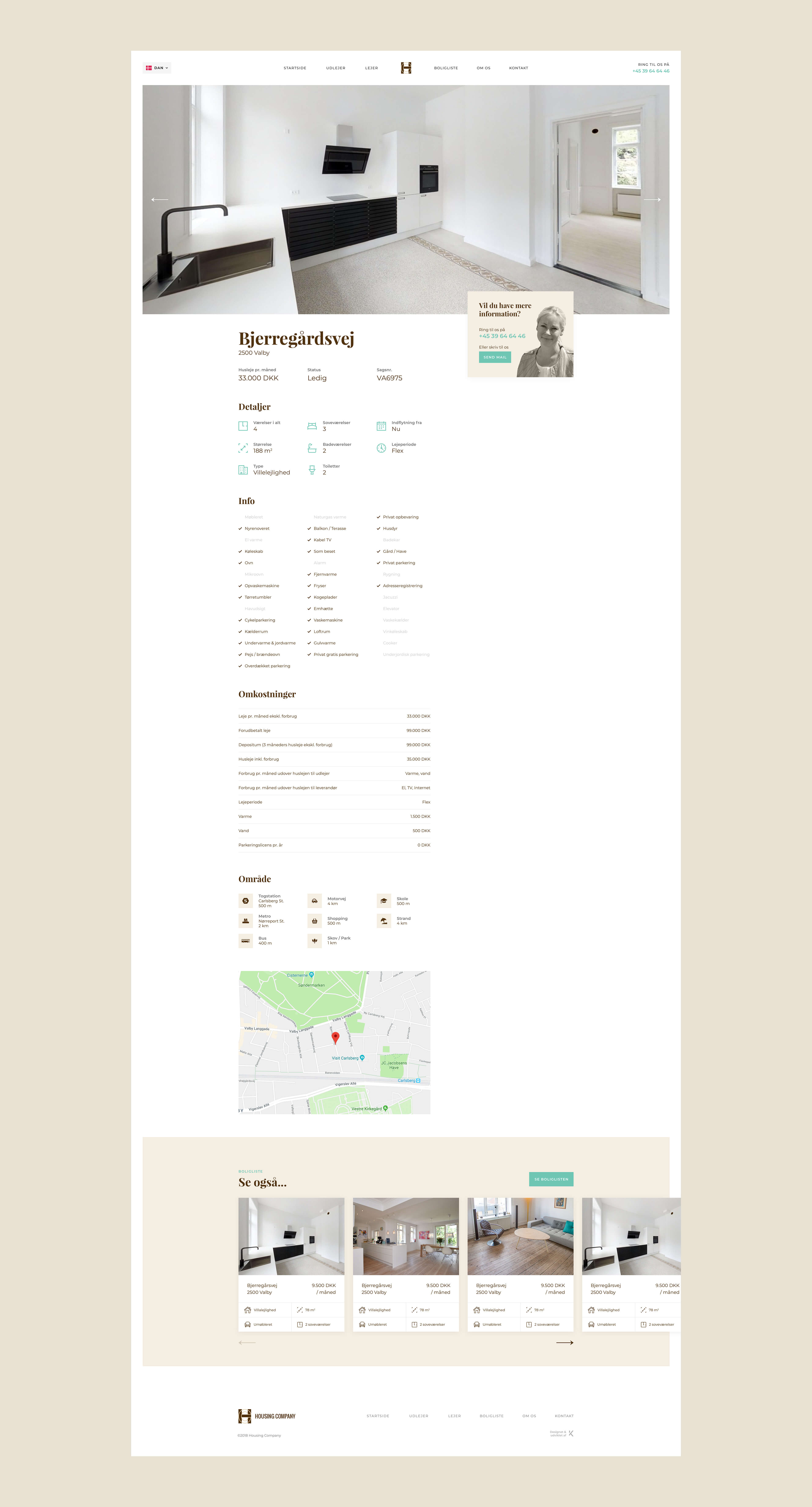 Housing Company Website - Produktside